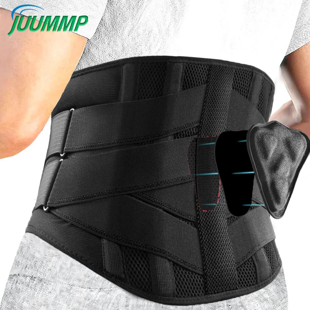 1Pcs Back Brace for Lower Back Pain Relief, Lower Back Pain with 6 Stays, Herniated Disc, with Lumbar Support Pad for Men/Women