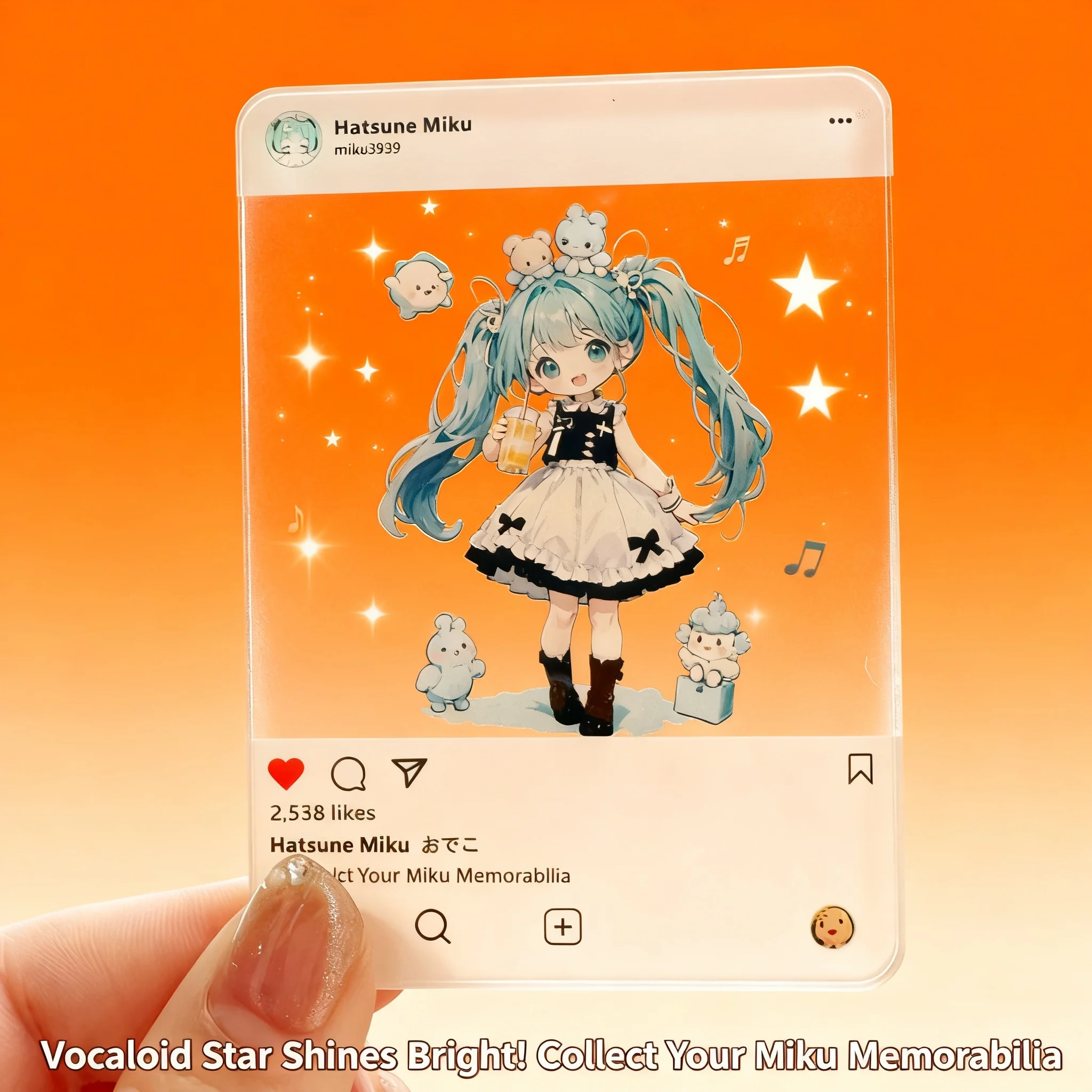 

Anime Miku Hatsune 3 Inch Photo Card DIY Acrylic Frame Transparent Stand Wholesale Merchandise Souvenirs Collection Gift for