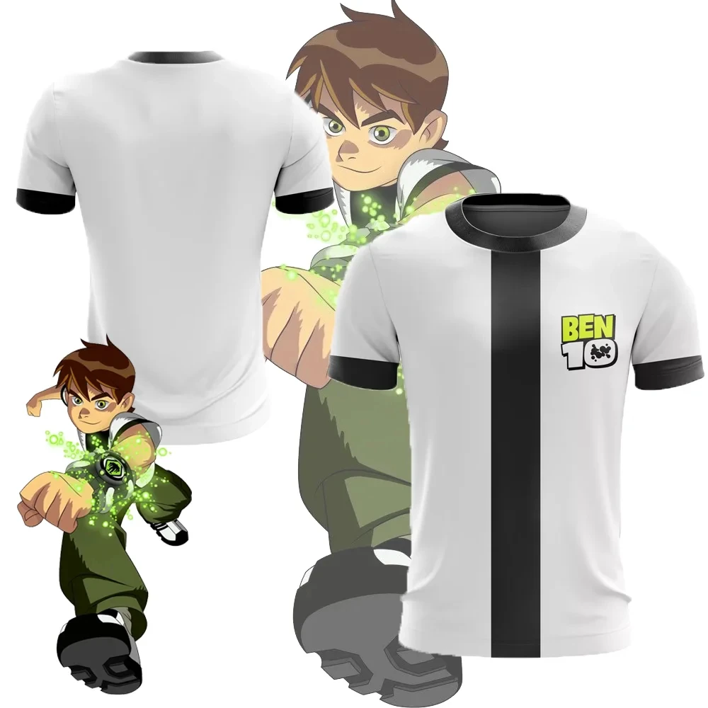 Animated Omnitrix Ben 10 3D Print Adult Kids T-shirt Autumn Outdoor Training Quick Dry Parent-child Sport Football Jersey Tops