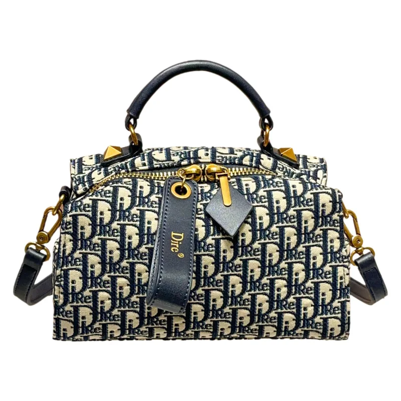 Vintage Diaper Bag For Women: Simple Luxury Leather Handbag, High-End Casual Messenger With Paris Designer Logo Design