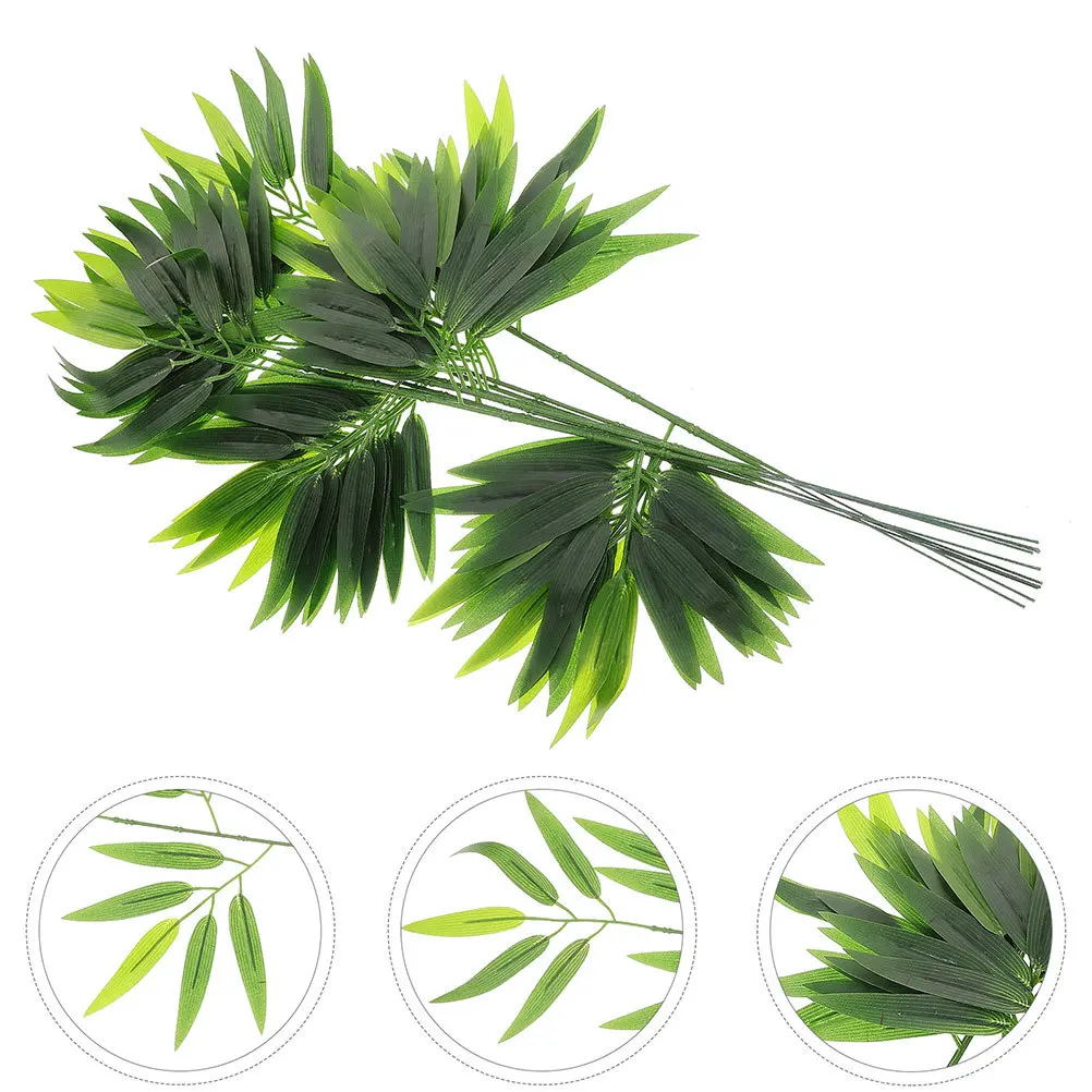 

20Pcs Fake Bamboo Leaves Lifelike Leaf Ornament for Pipe Covering Home Garden Decoration Artificial Plants Indoor Outdoor