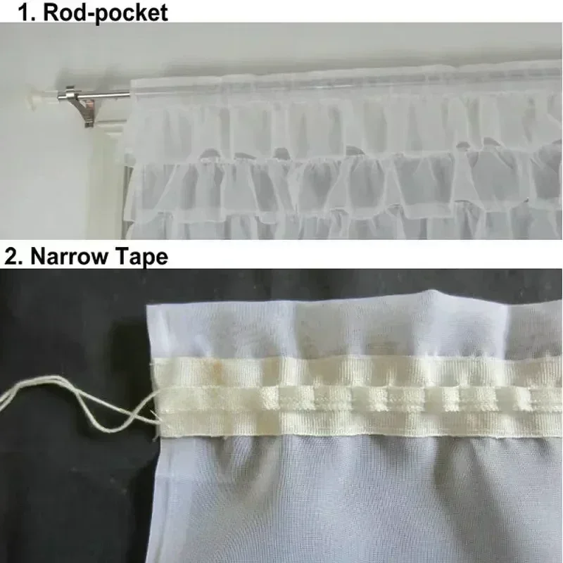 Gauze Tieblinds Curtain, Flouncing Design Kitchen Seer Wave Blinds, Home Tie-up Voile Window Treatments