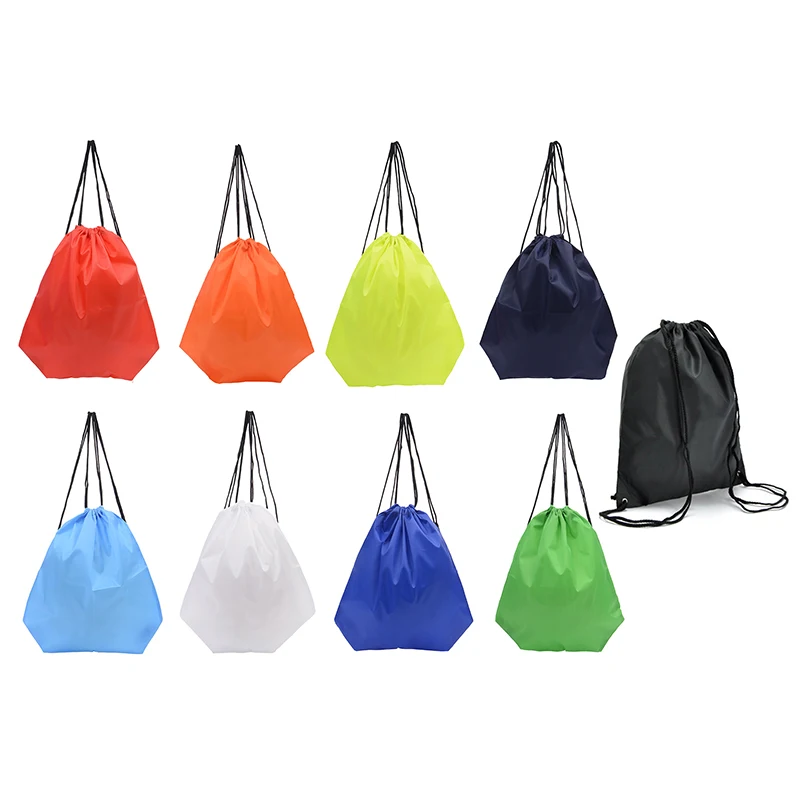 Portable Sports Bag Waterproof Outdoors School Drawstring Storage Bag Gym Oxford Shoes Bag Clothes Backpack Casual Bag