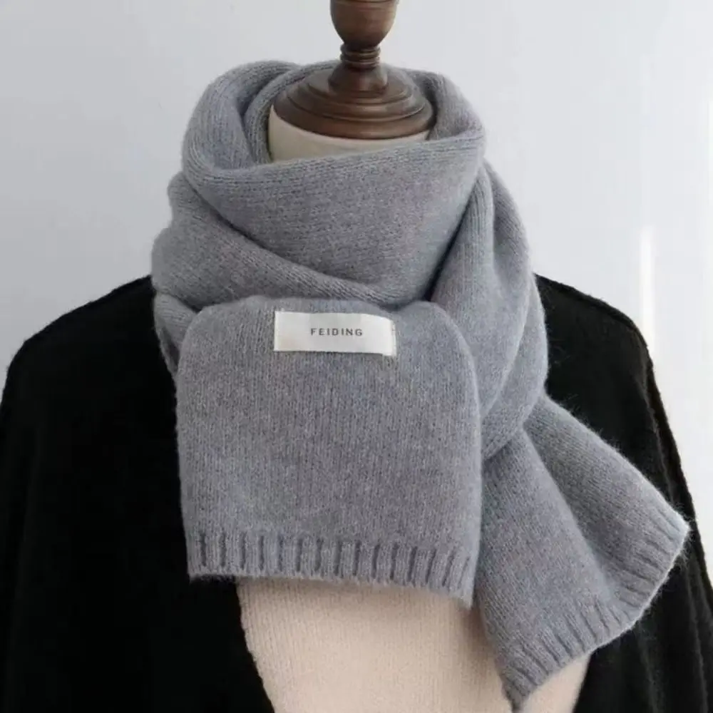 Men Women Winter Knitting Wool Scarf Snap Fastener Thermal Neck Warmer Snood Cowl Tube Fleece Ski Motorcycle Scarf