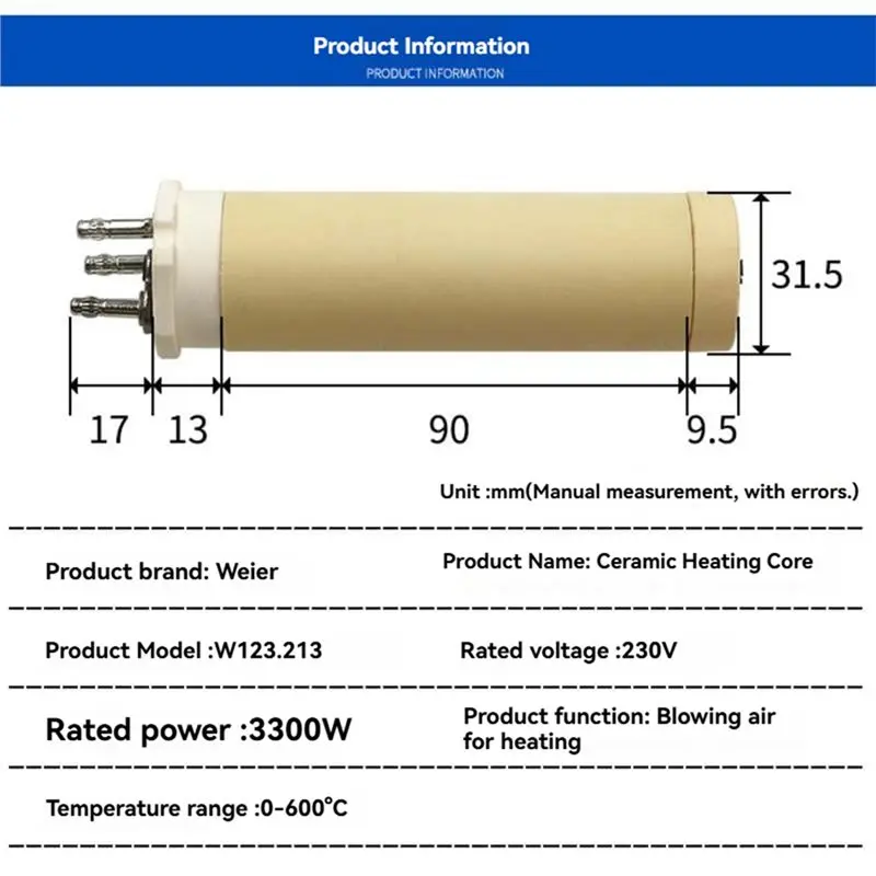 ABKL- Heating Core 123.213 230V 3300W For Hot Air Heater High-Performance