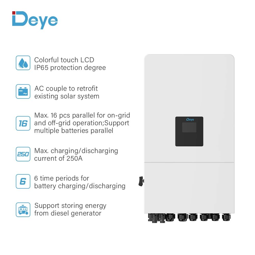 MSDeye Hybrid Solar Inverter 3.6kW 5kW 6kW 8kW SUN-8K-SG01LP1-EU Pcb Board IP65 Inverter