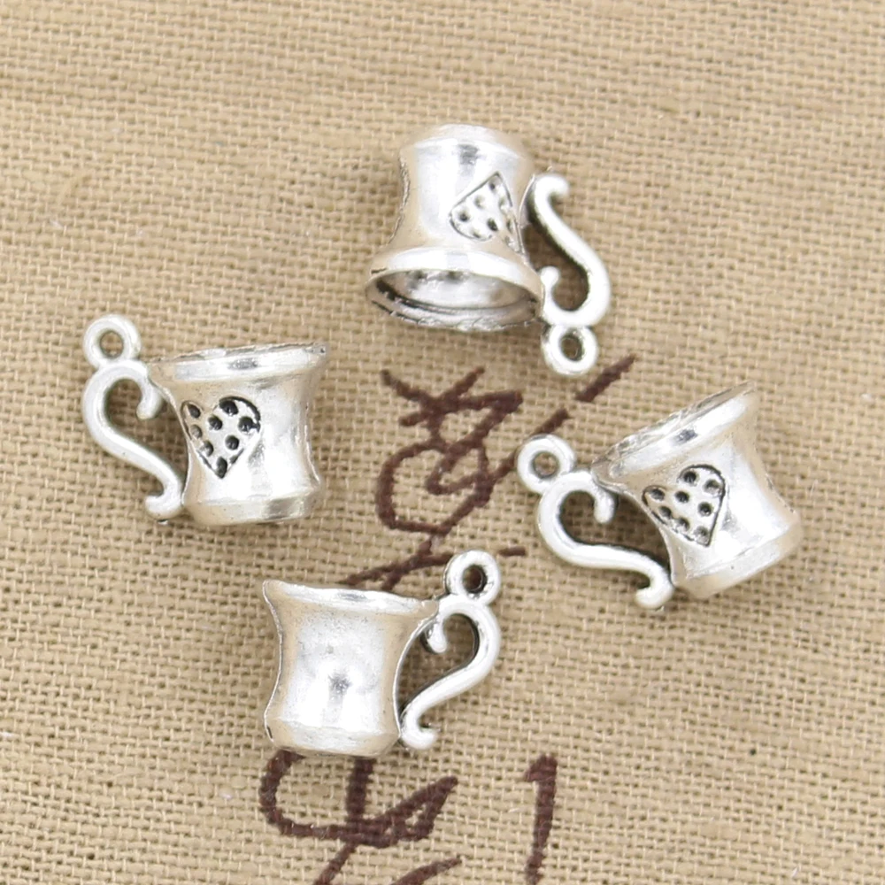 8pcs Charms Teacup 10x15mm Antique Making Pendant fit,Vintage Tibetan Silver color,DIY Handmade Jewelry