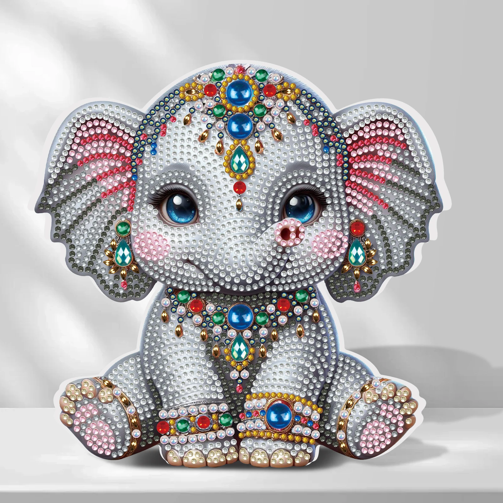 Tabletop Special Shape Diamond Art Painting Kits for Adults,Cute Elephant Thickening DIY Crafts Home Office Tabletop Decor Gift