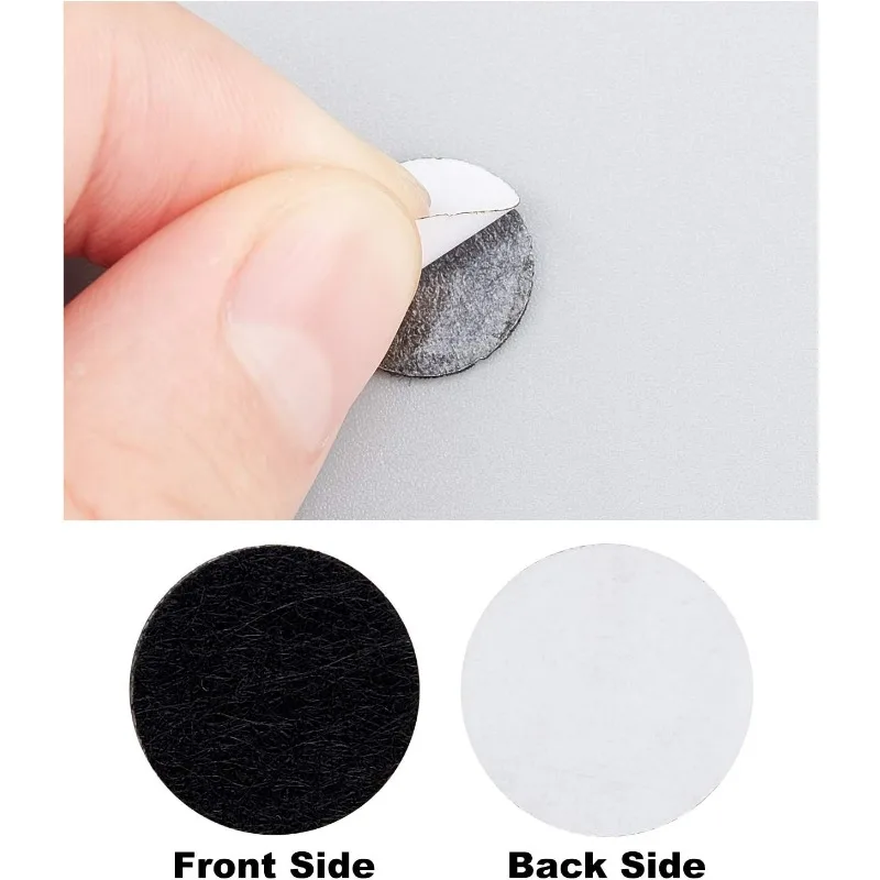 200Pcs Flat Round Black Self-Adhesive Felt Fabric Circles Furniture Pads for Hardwood Tile Floor Anti Scratch Noise Reduction