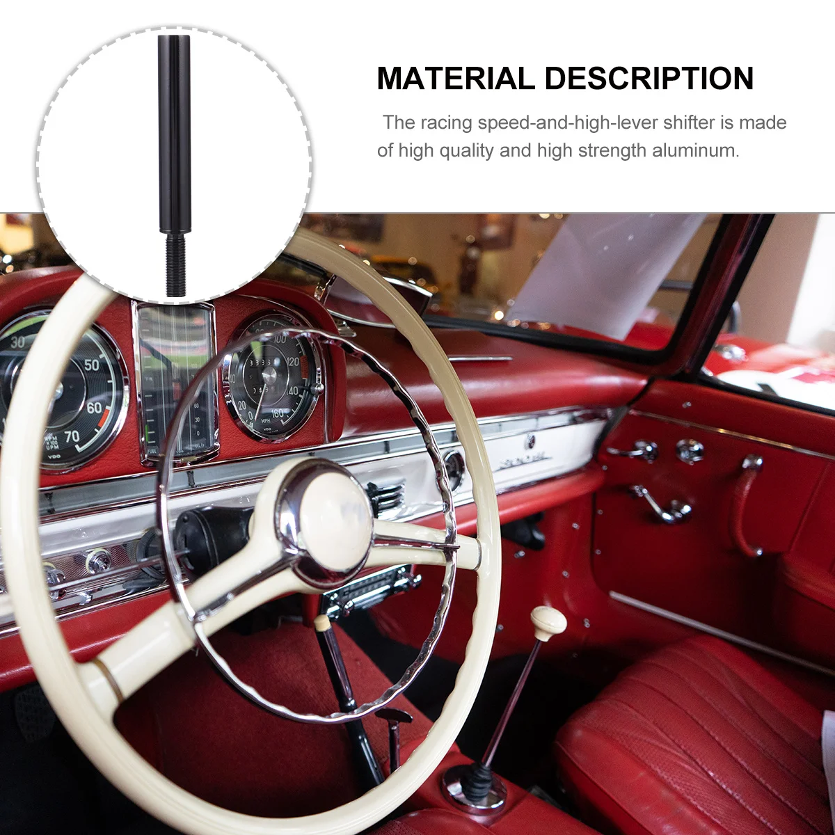 Car Gear Lever Extension Knob Shifter Stick Heightening Manual Transmission Durable Smooth Surface Easy Install Auto Accessories
