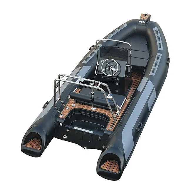 Hot Sale 16ft Black RIB480 Hypalon/PVC Fiberglass RIB Rowing Inflatable Boats