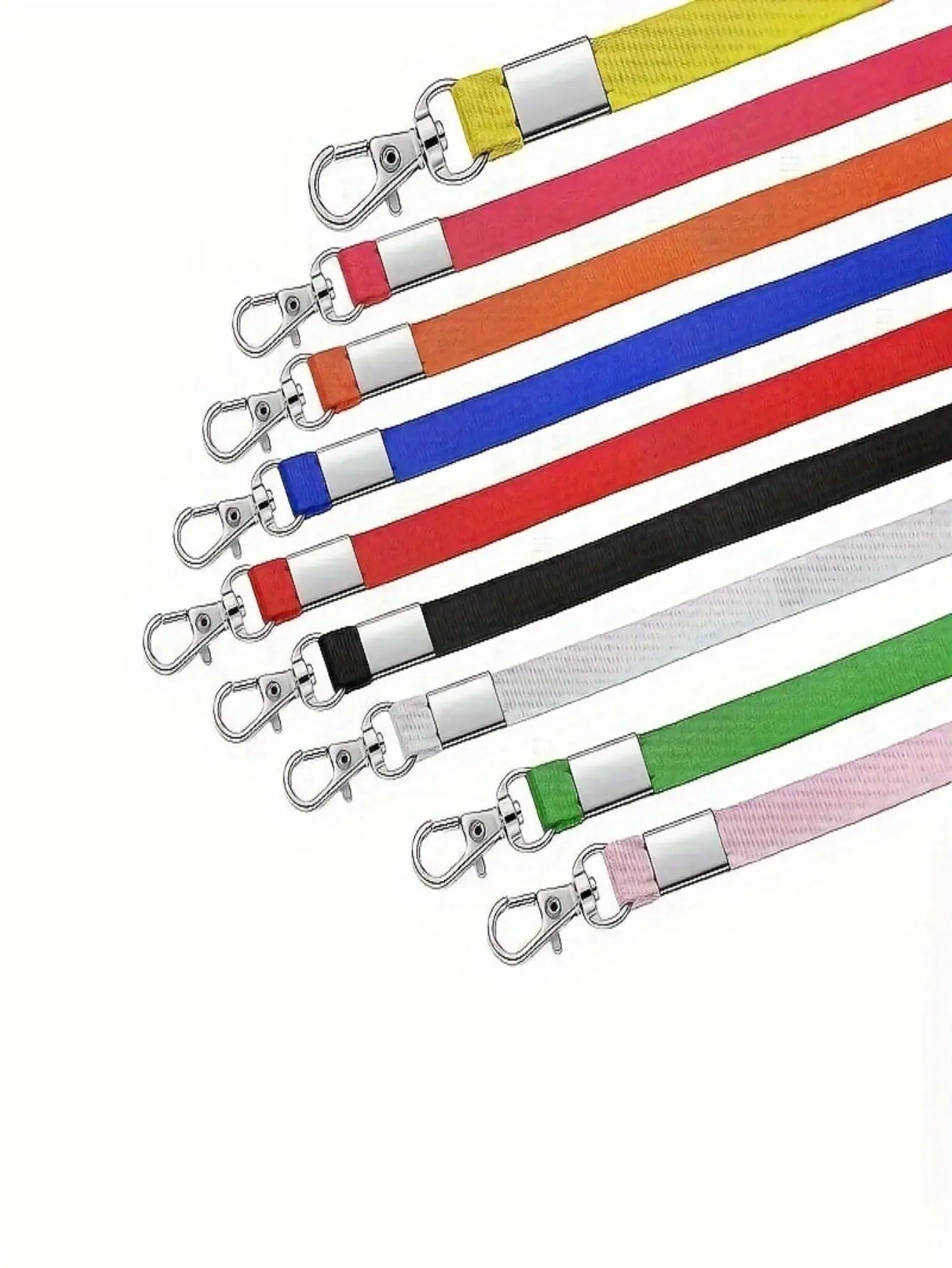 10 Stück langlebige Schlüsselbänder mit drehbarem Haken, flaches Halsdesign für Ausweishalter und Namensschilder – Detail 13