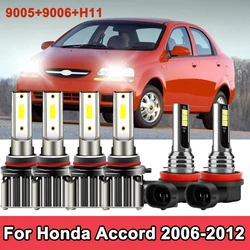 6x LED Headlight 9005 9006 Four-sides Bulbs+H11 Fog Light Combo Lamps Kit For Honda Accord 2006 2007 2008 2009 2010 2011 2012