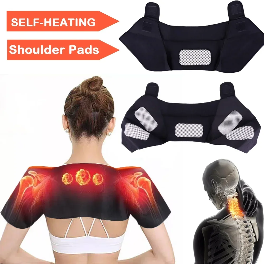 1Pc Self-Heating Shoulder Pads Winter Warm Shoulders Breathable Sweat Absorbing Shoulder Guards Adjustable Should Protector