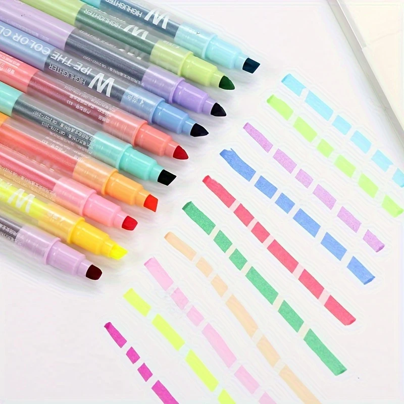 Erasable Highlighters, Double Head Smooth Writing, Assorted Colors, Chisel Tip, No Bleed, Ideal for Bibles, Journals, School Sup