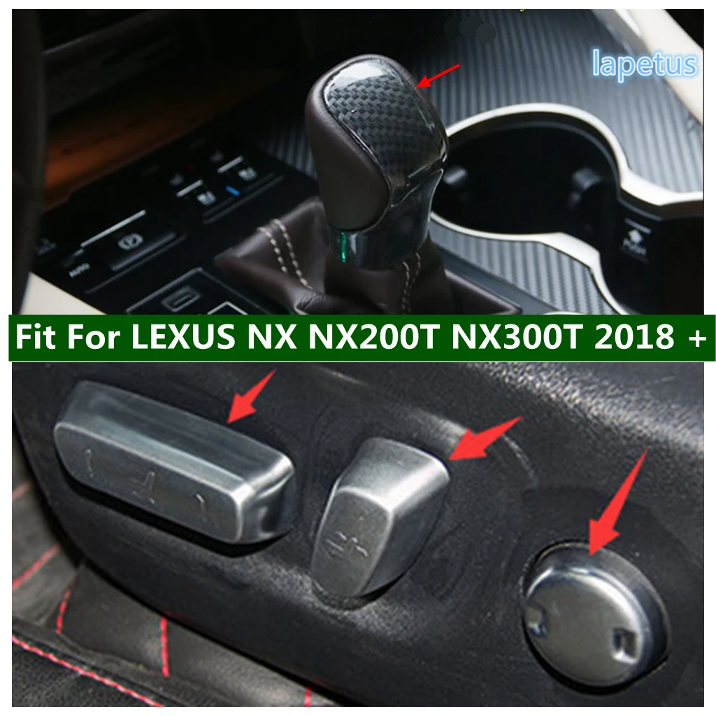 

Car Accessories Gear Shift Knob Head / Seat Adjust Button Cover Trim For LEXUS NX NX200T NX300T 2018 2019 Carbon Fiber / Matte