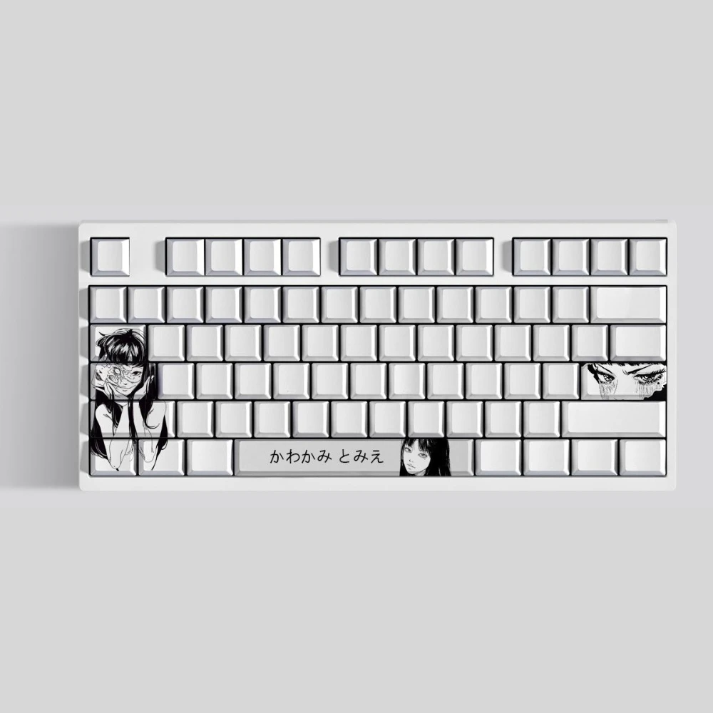 MAIMOOO – nakładki na klawisze z motywem manga, postać Kawakami Tomie, 5/7 klawiszy, profil Cherry, japońskie anime horror, nakładki PBT, personalizowane nakładki na klawisze do klawiatury mechanicznej. — zdjęcie produktu 5