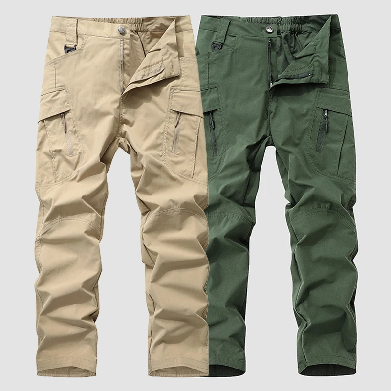 Men's Outdoor Hot Sale Tactical Pants Multi-pocket Rip-Stop Lightweight Stretch Utility Outdoor Cargo Work Hiking Safari Pants