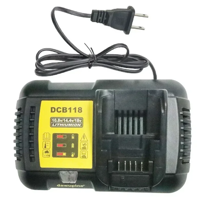 Cargador de batería de iones de litio dawupine DCB118 que carga 4.5A para DeWalt 10.8V 12V 14.4V 18V máx. 60V DCB101 DCB200 DCB140 DCB105 DCB200