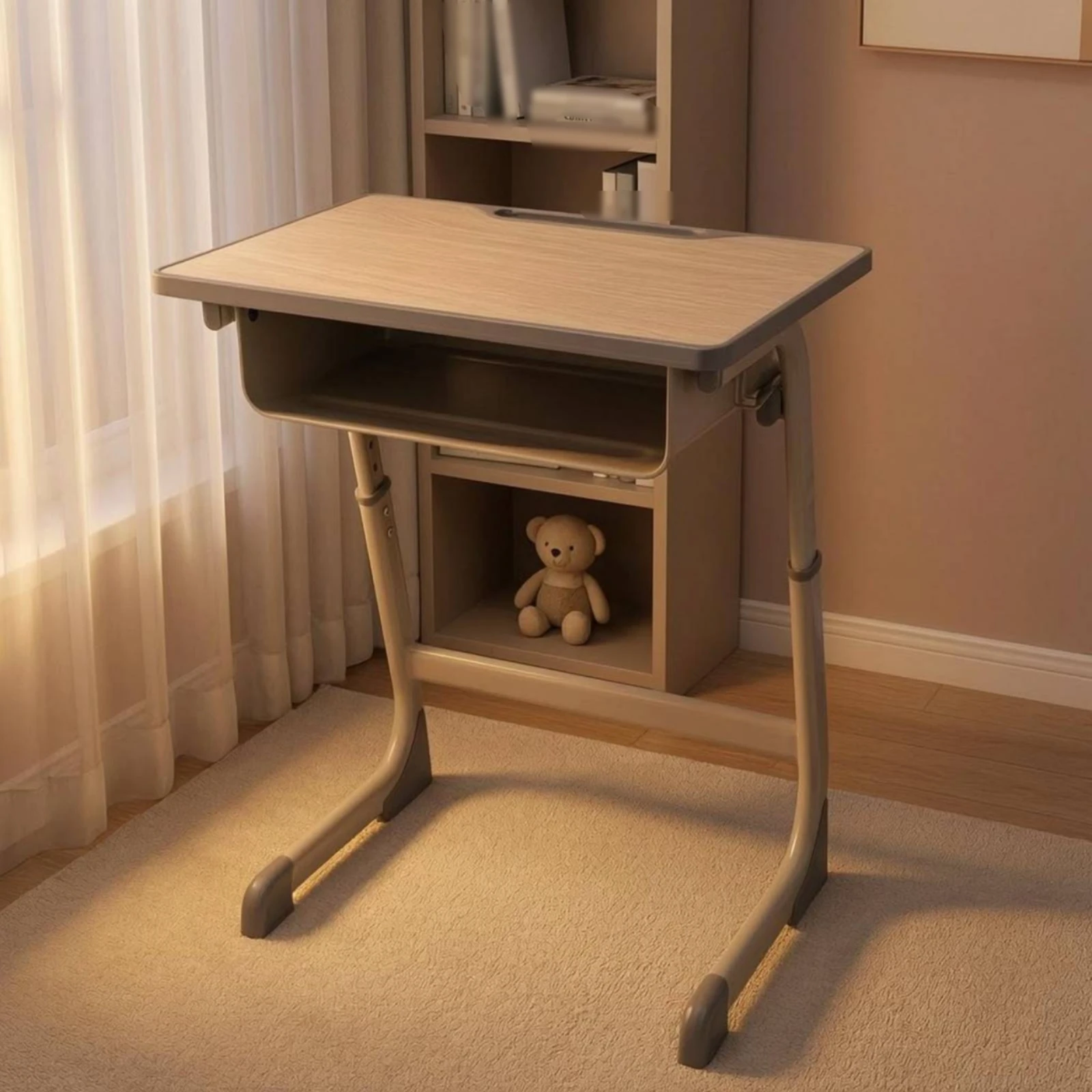 table-de-bureau-pour-etudiant-avec-poignee-de-reglage-de-la-hauteur-mobilier-d'etude-robuste-et-resistant-a-la-rouille-pour-l'ecole