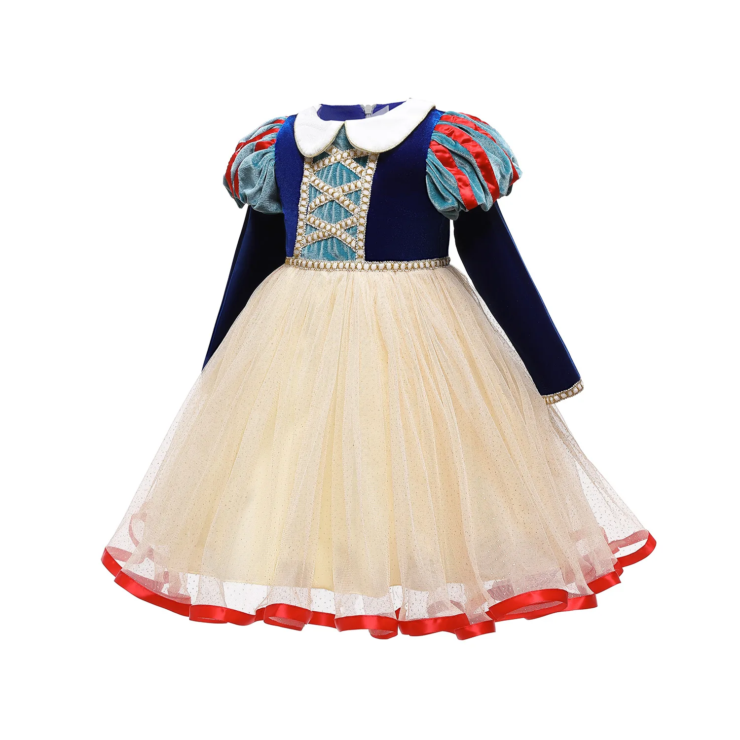 Halloween Snow White Plush Dress Princess Cosplay Elsa Costume Girls Birthday Formal for Kids Long Sleeve Party Children Vestido