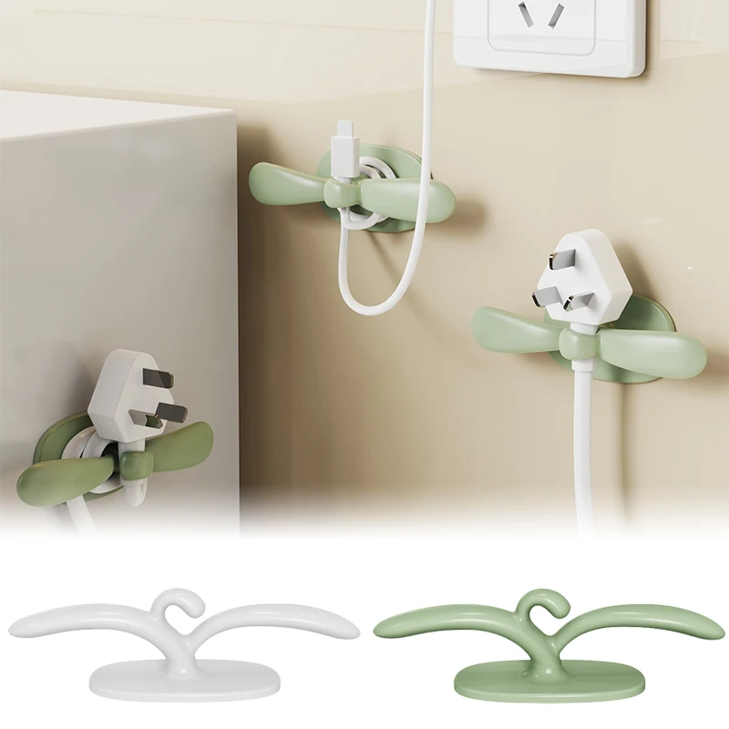 Wall Mounted Plug Hook Holder Kitchen Storage Cord Winder Cable Organizer Electric Fan Cord Desktop Holder Essential Home Tools