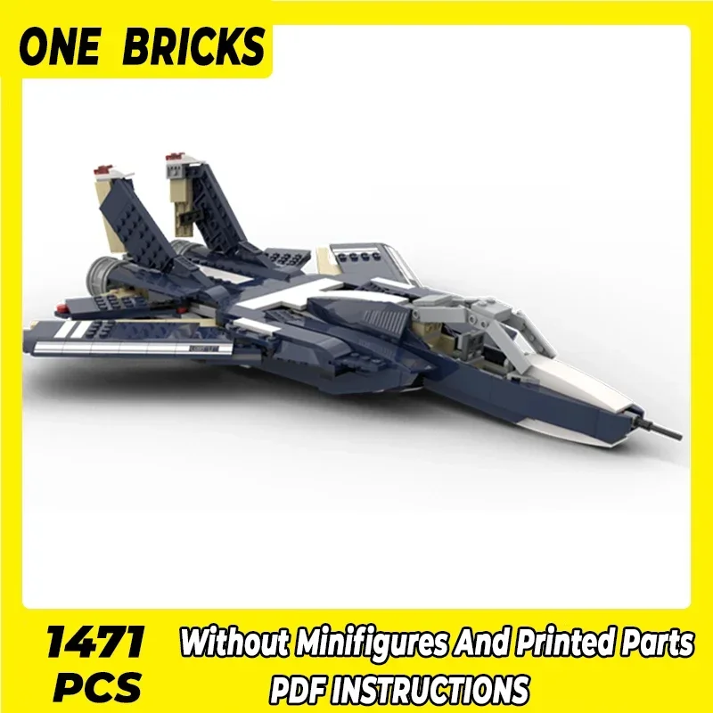 Bloques de construcción Moc modelo militar F-14 gato masculino lutador ladrillos técnicos DIY montaje juguetes de construcción para niños regalos de vacaciones