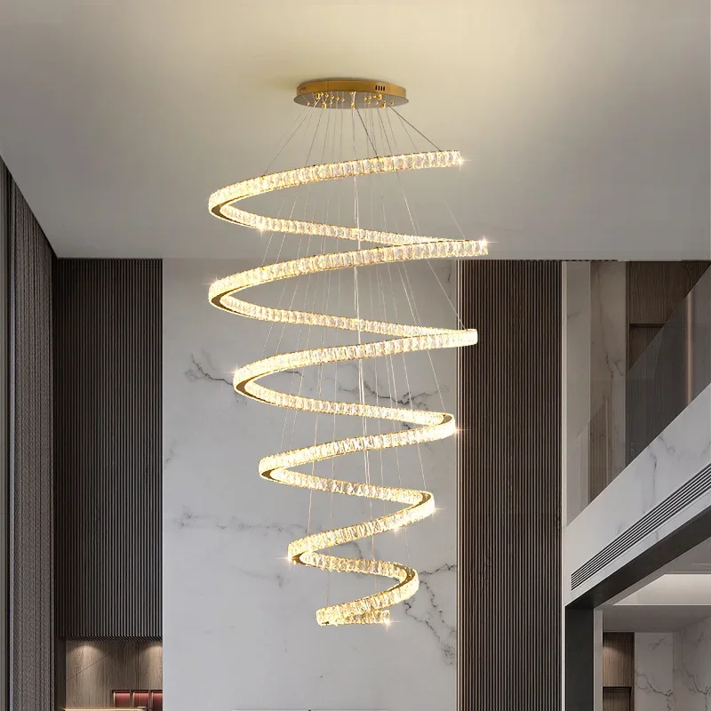 Building in the building living room chandelier, Italian light luxury creative circle