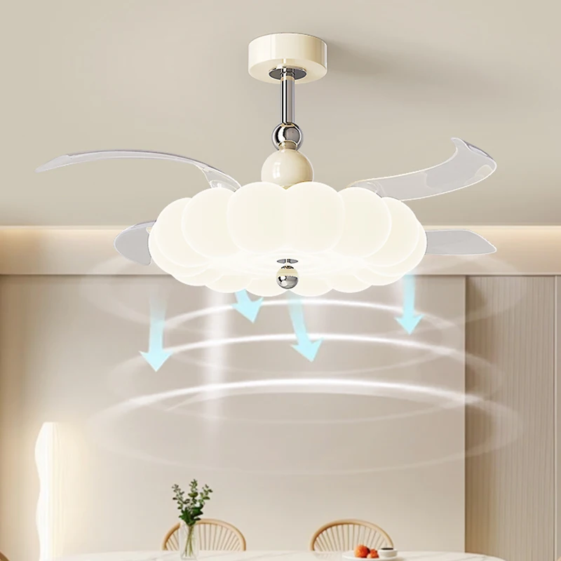 

Fan light Ceiling fan light Invisible frequency conversion restaurant chandelier Simple modern bedroom light