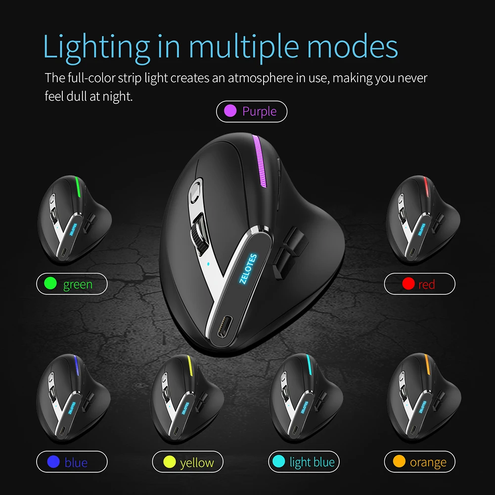 F-36 2.4G Bluetooth-compatible Mice Professional 8 Buttons Wireless Rechargeable Mice for Computer Laptop Desktop