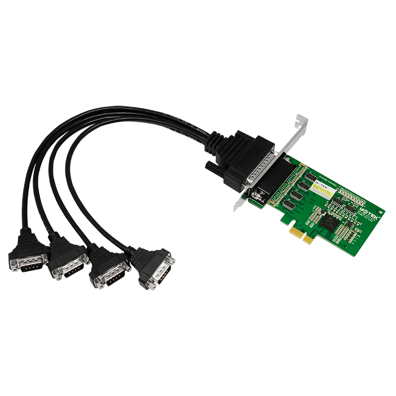 UOTEK Industrial PCI-E to RS-232 Serial Card PCIE to RS232 4 Ports High Speed DR44 Converter Com DB9 Connector UT-784 Adapter