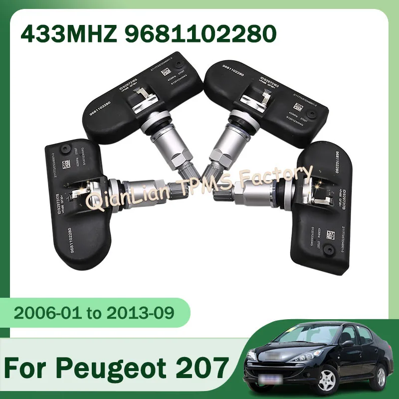 

1/4pcs 9681102280 TPMS Tire Pressure Monitor System For Peugeot 207 1007 307 407 508 607 807 433MHZ Tyre Pressure Sensor
