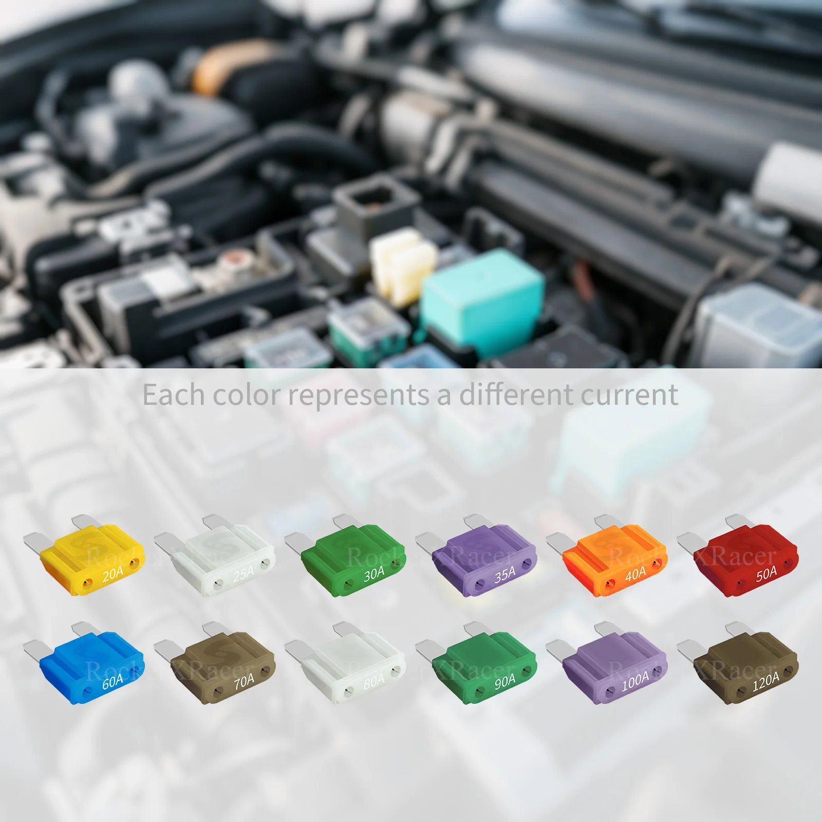 5-teiliges Verbessertes Maxi-Sicherungssatz-Set 12V-58V Hochstrom 20A 30A 40A 50A 60A 70A 80A 100A Großformat für Auto LKW Boot – Detail 2