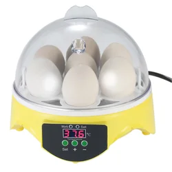 7 Eggs Mini Digital Egg Incubator Hatcher Transparent Eggs Hatching Machine Auto Temperature Control for Chicken Duck Bird Eggs