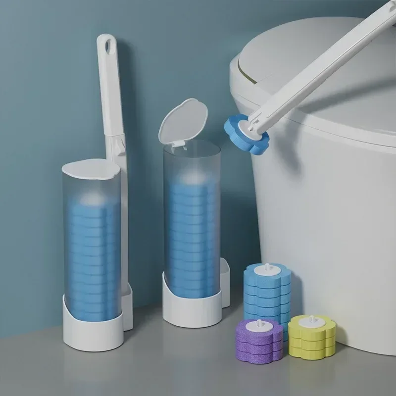 18/24/36 Stück Wc-Bürste zur Wandmontage, Einweg-Toilettenbürste, antibakteriell, berührungsloses Clean-System mit Nachfüllköpfen, Badezimmer-Set, WC-Brus