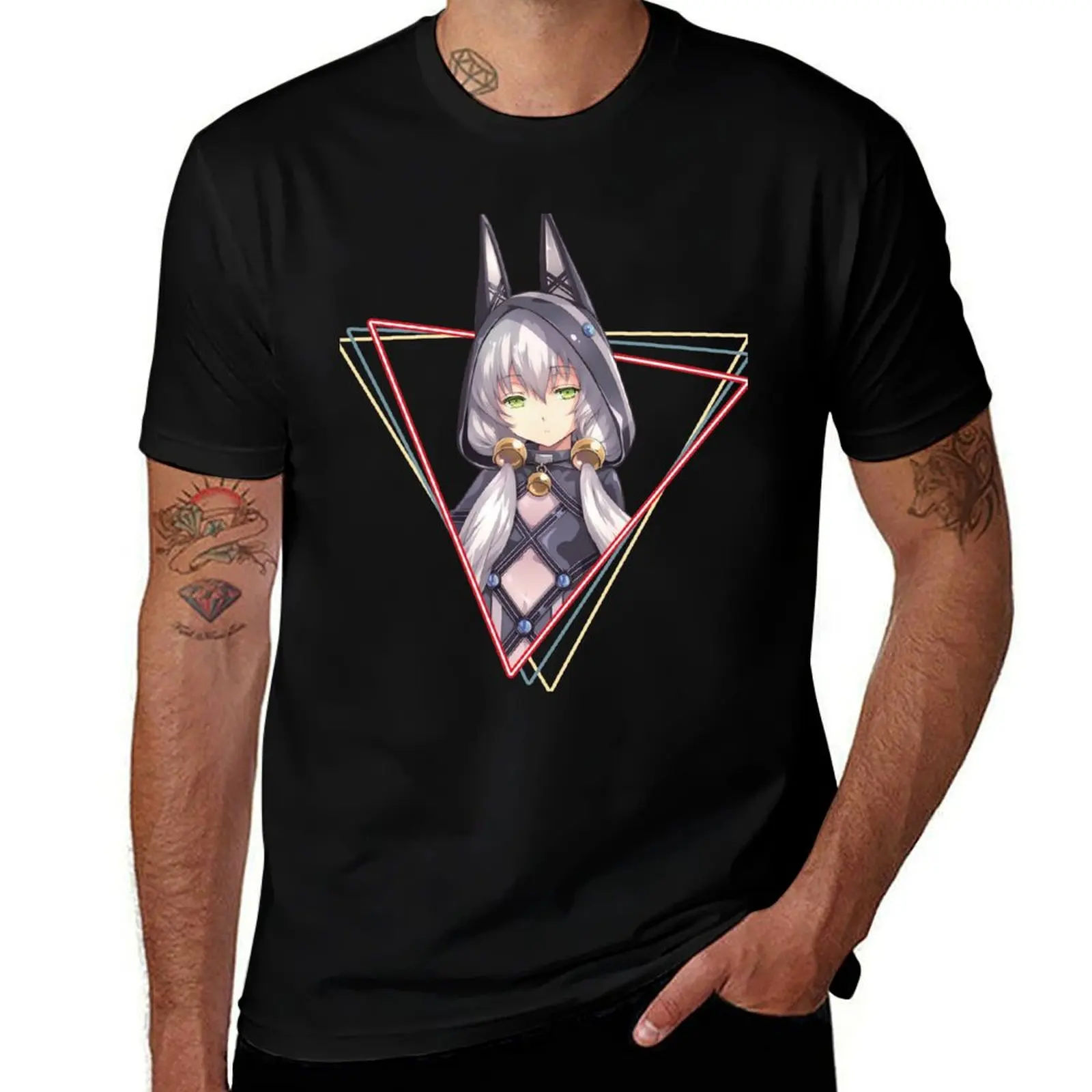 Triangle Altina Black Rabbit T-Shirt animal prinfor boys anime t shirts Aesthetic clothing oversizeds men graphic t shirts