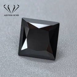 Never Fade Black Moissanite Stone Princess Cut Lab Diamonds 0.5-3.0ct Positive Pass Tester with GRA Certificate