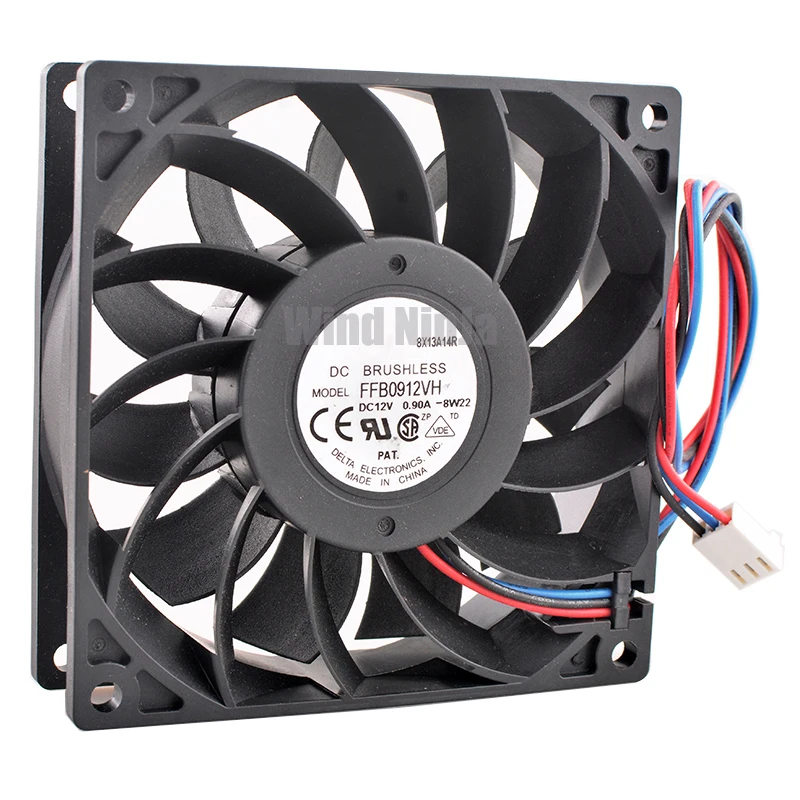 FFB0912VH 9.2cm 92mm fan 92x92x25mm DC12V 0.90A 3pin 5000rpm Dual ball bearing high-speed cooling fan for chassis CPU server