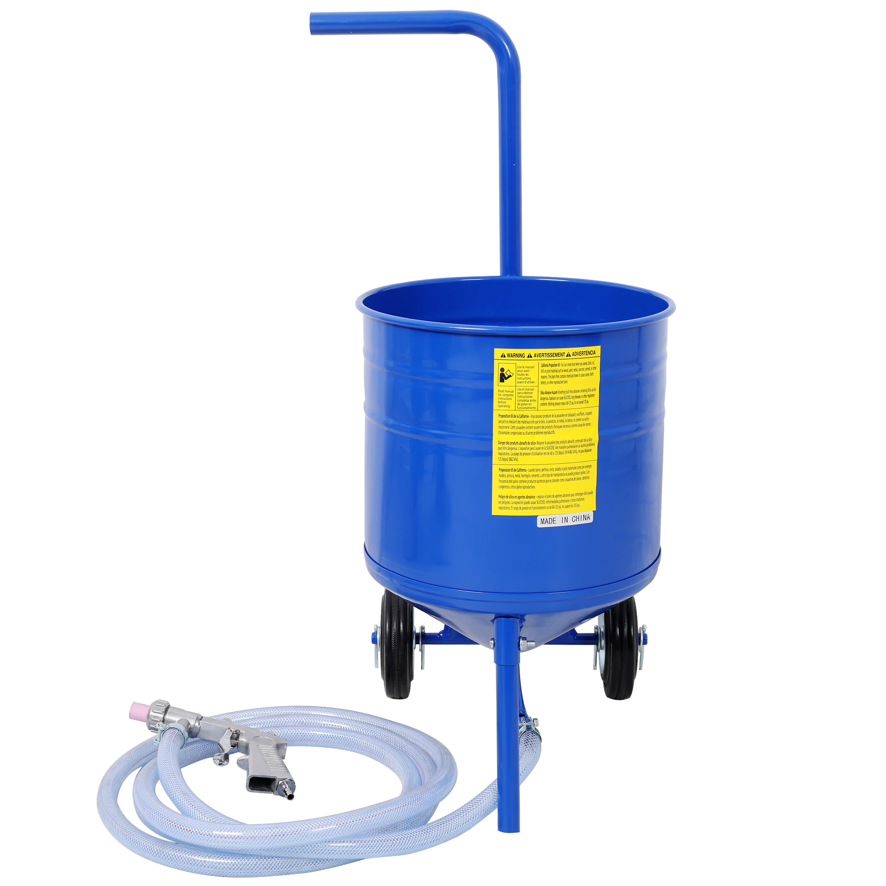 50 Lbs Siphon Feed Sandblaster Kit, Blue Portable Abrasive Blasting Machine with 9.8FT Hose, Cast Aluminum Blasting Gun,Used for Removes Paint, Surface Rust