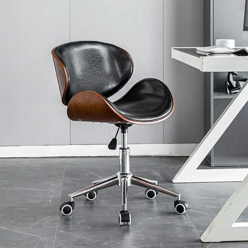 Creative Work Office Seat Swivel Back Chair Home Study Office Solid Wood Writing Chair Lifting Swivel Front Desk Chair