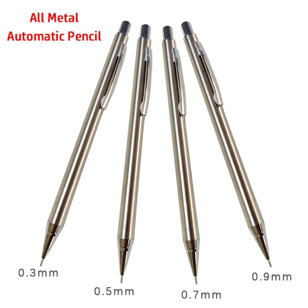 0.3/0.5/0.7/0.9mm Mechanical Pencil Drawing Writing Tool Metal Automatic Pencil Sketch Comics Design Movable Pencil