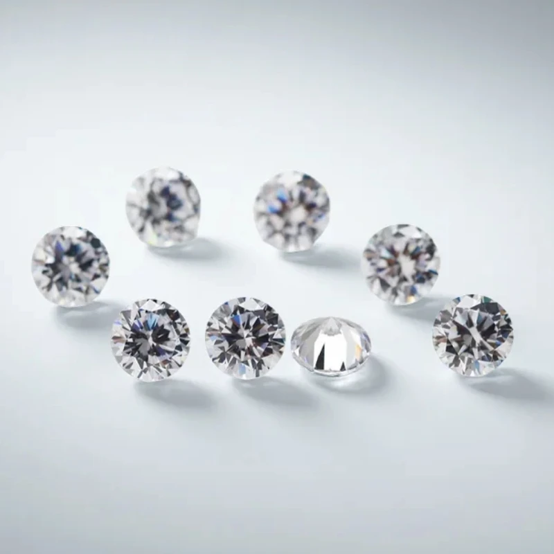 100pcs 0.8mm~3.0mm Round Cut Lab Grown Loose Moissanite Stones Test Positive EF D Color (Without Certificate)
