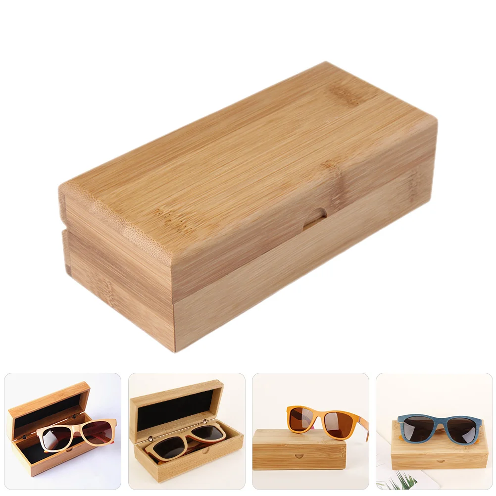 

Wood Glasses Storage Box Bamboo Case for Sunglasses Eyeglasses Hard Shell Protector Simple Elegant Design Unisex Gift