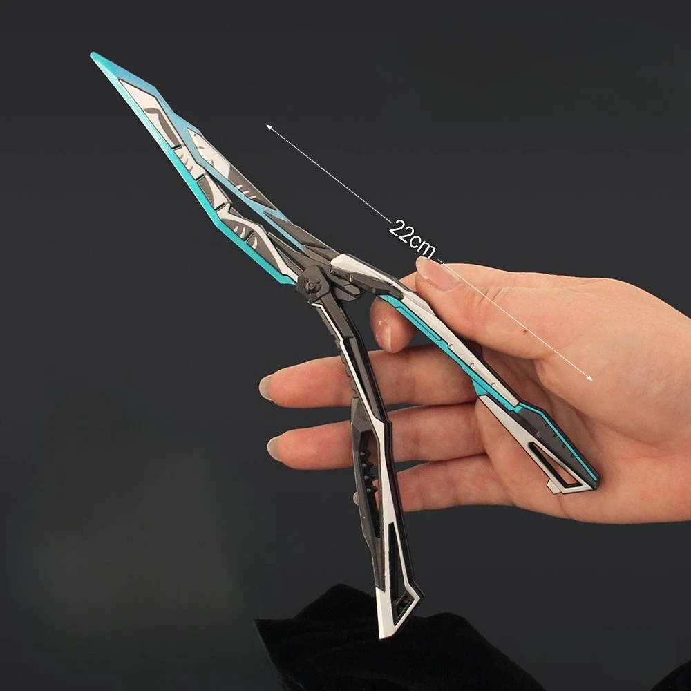 22 センチメートル燃えるような蝶の刃ゲーム周辺機器金属モデル蝶ナイフ武器デスクトップ装飾装飾品誕生日ギフトおもちゃ