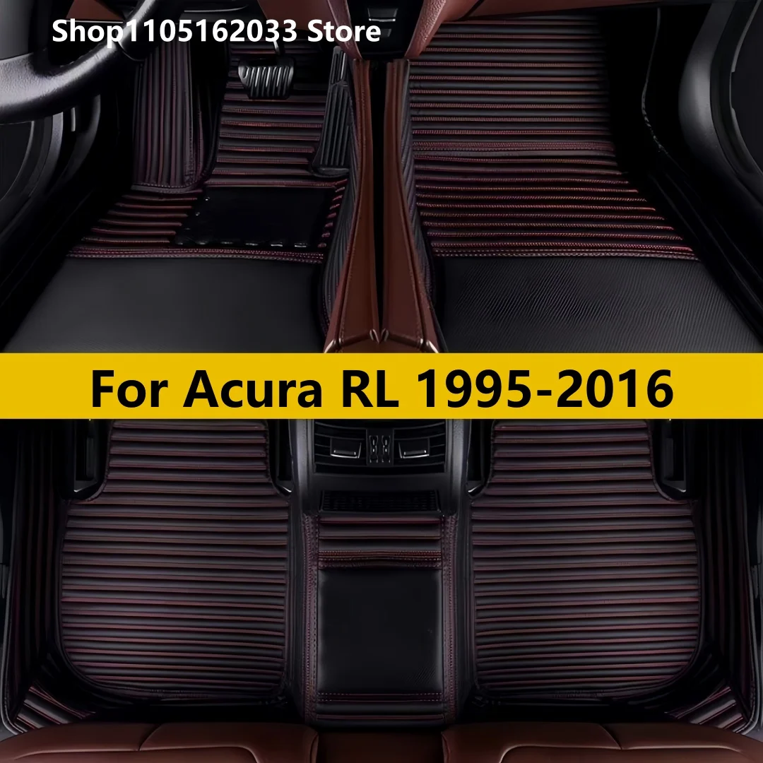 

Striped Pu Leather Custom Car Floor Mats For Acura RL 1995-2016 Auto Carpets Foot Coche Accessorie