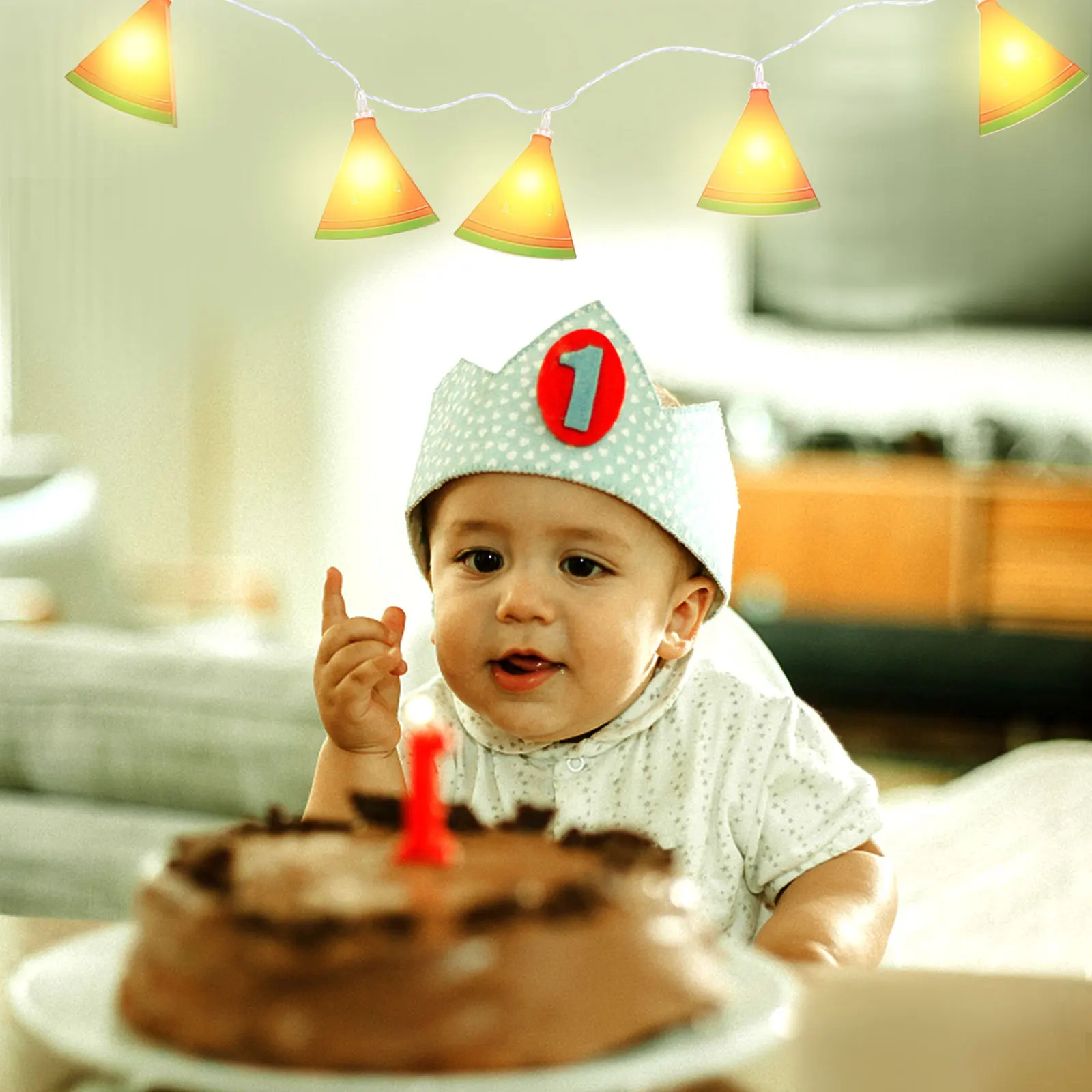 

1 set Led Watermelon String Lights Powered Party Decor For Home Holiday Camping Room Decoration Ambient Light