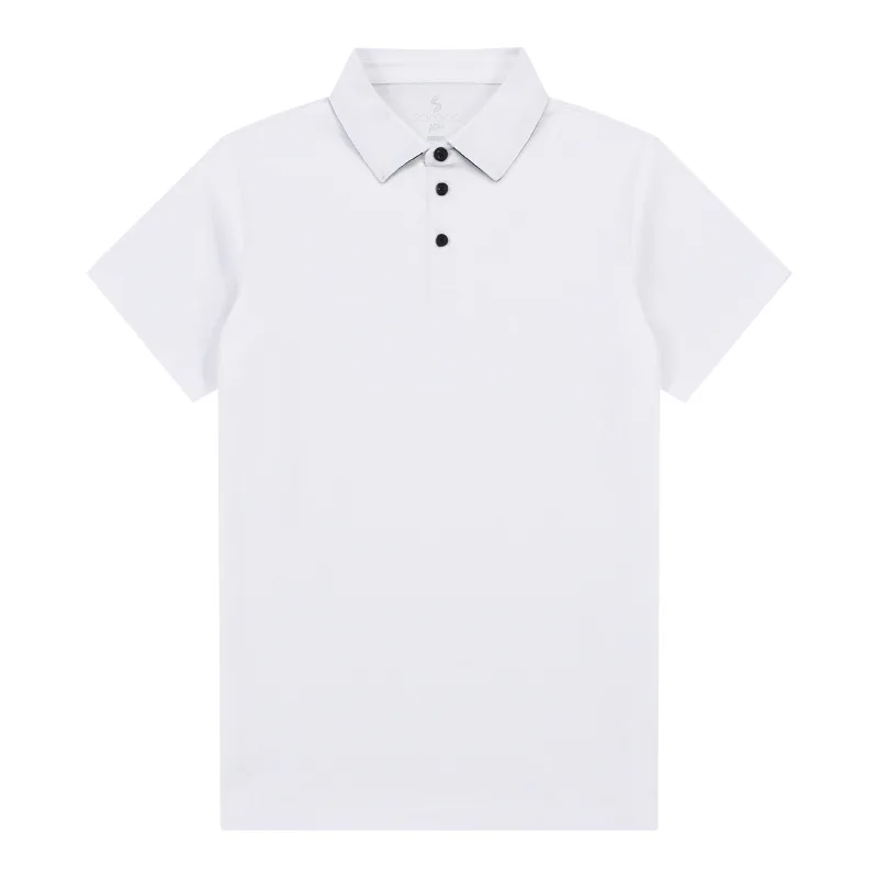 

High-end light luxury lapel men's solid color simple casual short-sleeved T-shirt POLO shirt