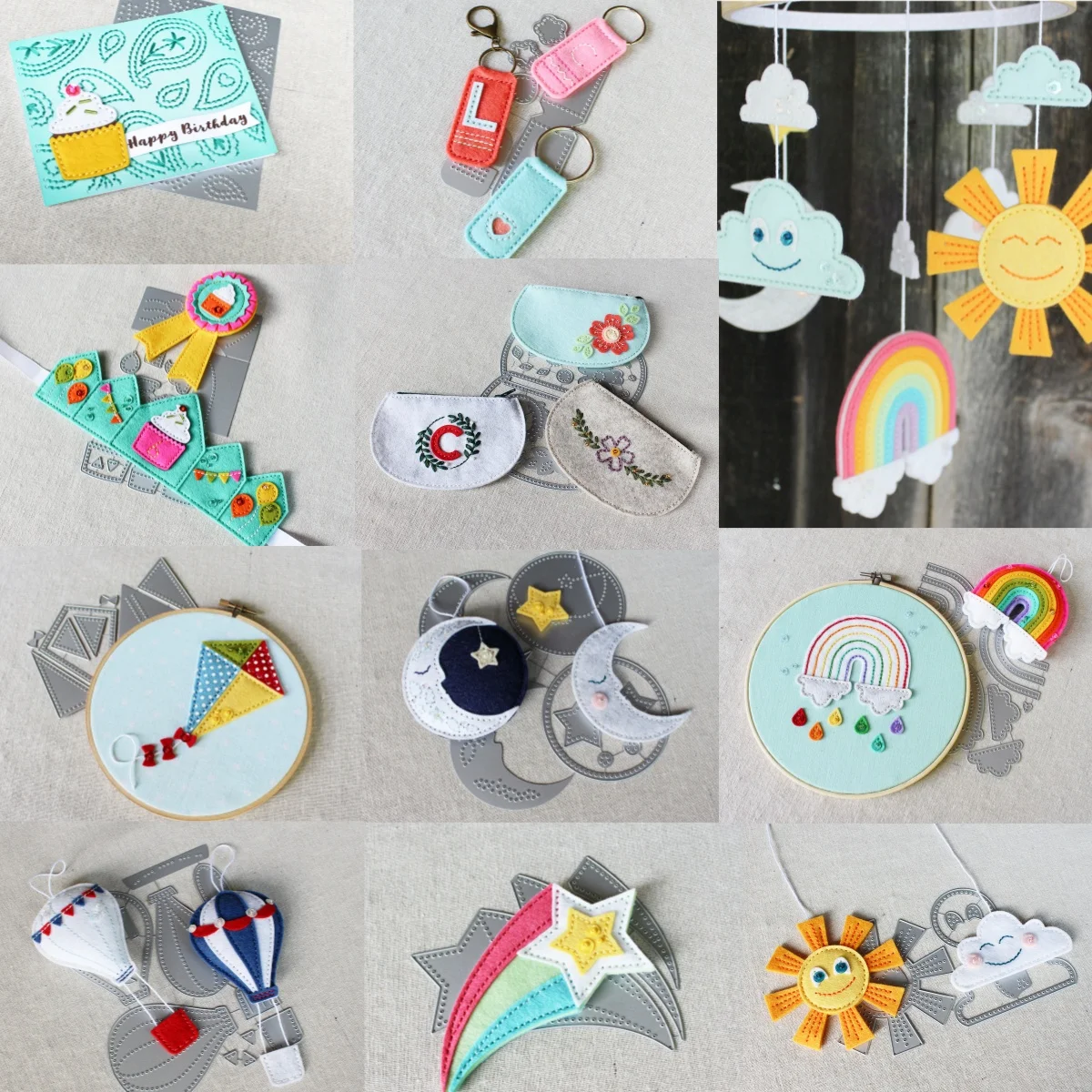 Felt Die Hot air Balloon Kite Shooting Star Purse Metal Cutting Dies for DIY Decorating Scrapbook Paper Card Embossing 2025