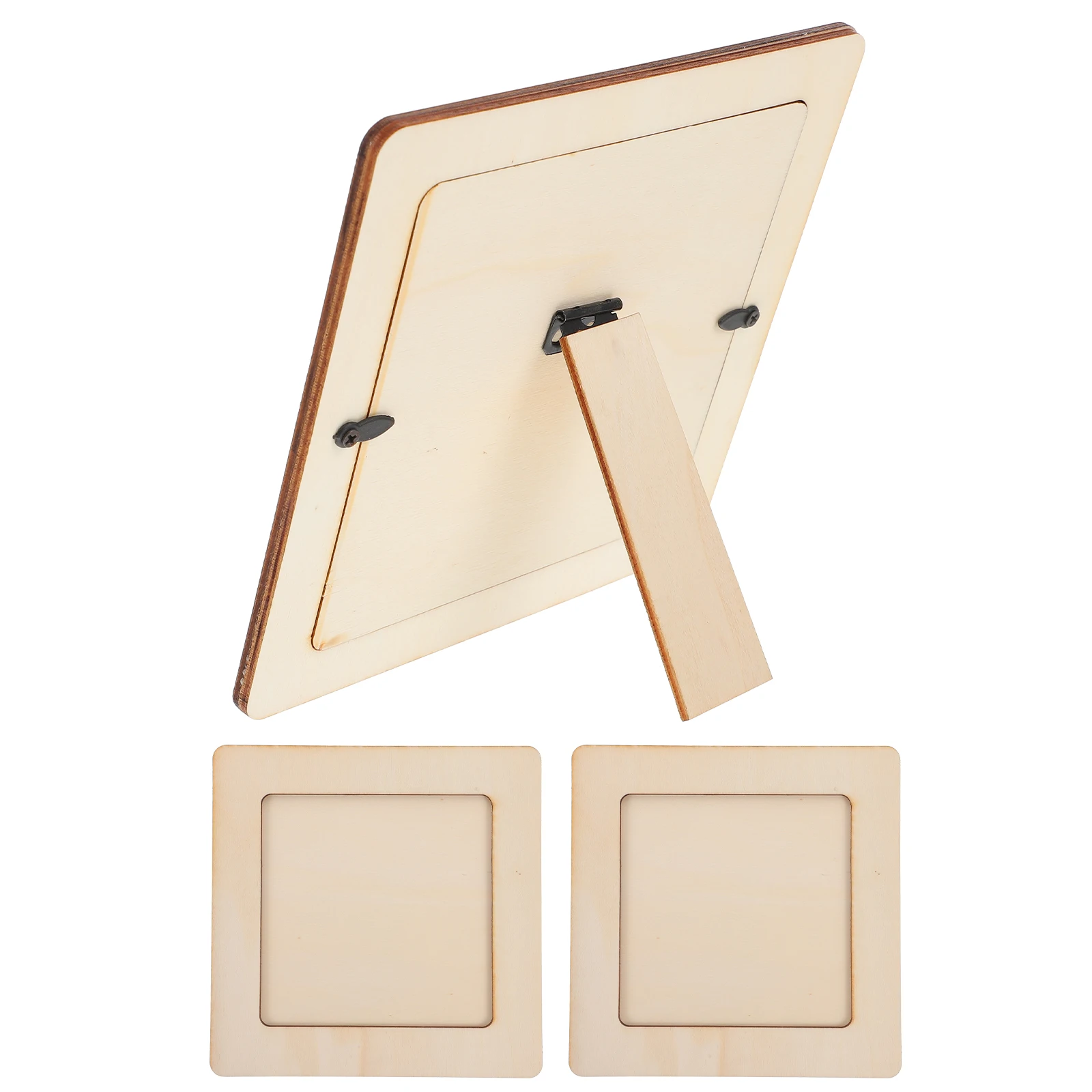 

3pcs Unpainted Wooden Diy Photo Craft Frames For Blank Wood Picture Frames To Decorate Educational Parent- Activity