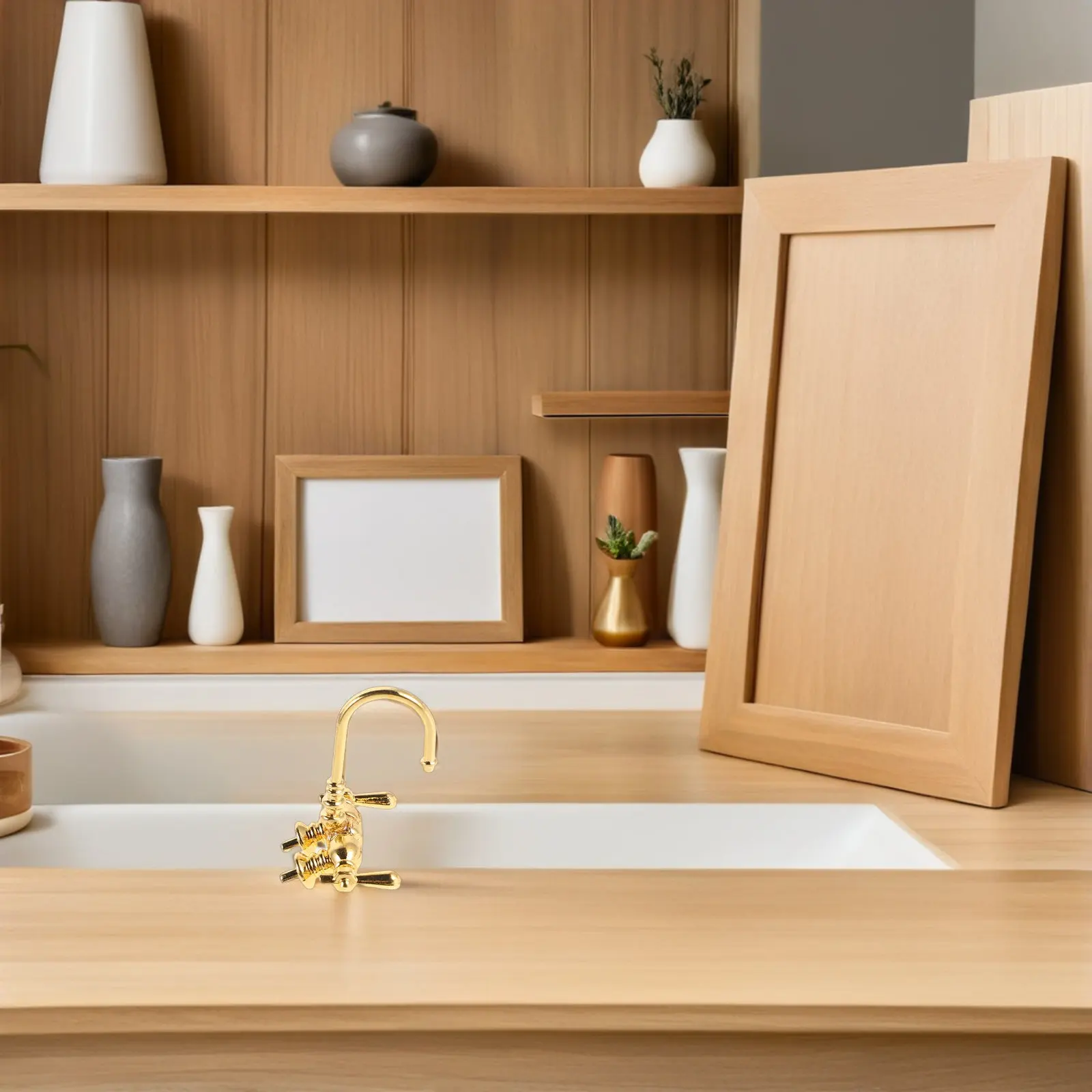 

Миниатюрный металлический смеситель в винтажном стиле 1:12 для ванной и кухни, креативный декор для DIY-проектов, игрушечный кран, крошечный смеситель